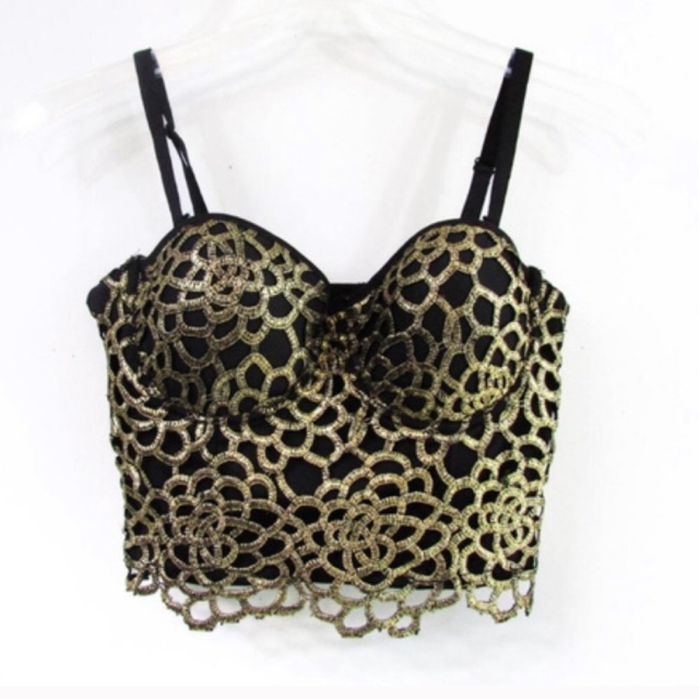gold bustier corset top